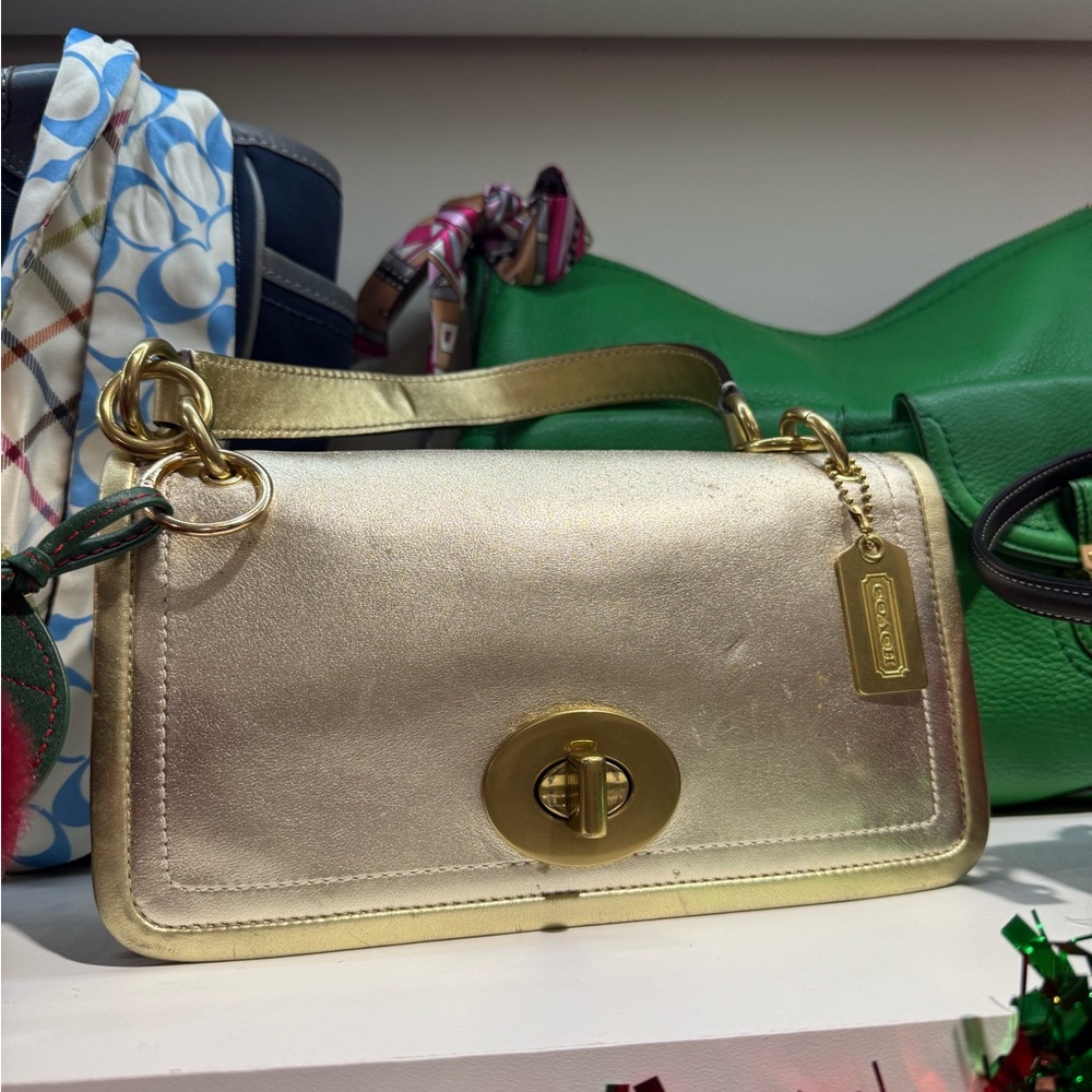 Coach  legacy Metallic Gold Shoulder Bag